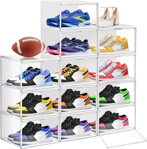 Premium Clear Shoe Storage Boxes (12-Pack)