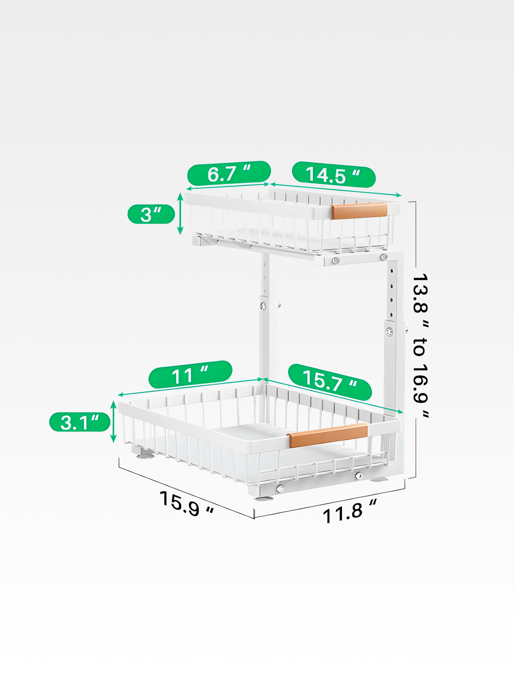 Premium Under Sink Organizer (1-Pack or 2-Pack)