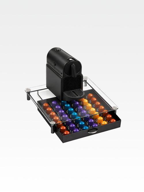 Tempered Glass Coffee Pod Drawer Compatible with Nespresso Original Line, 42 Capsules