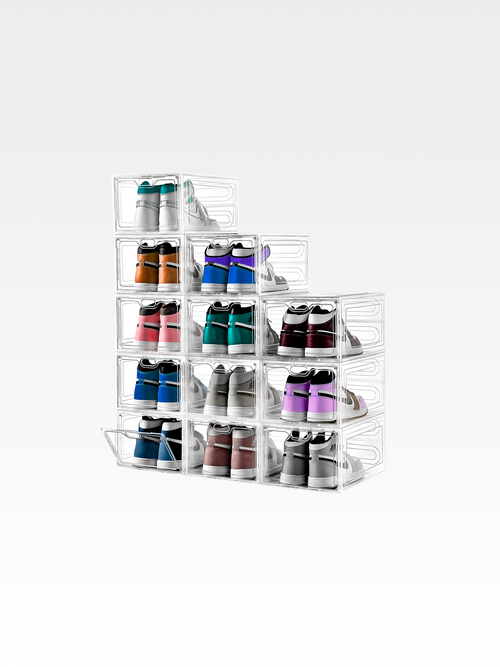 Premium Clear Shoe Storage Boxes (12-Pack)